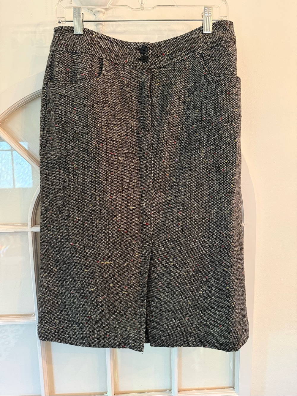 Vintage Talbots Wool Blend Tweed Multicolor Fleck Pencil Skirt Dark Academia
